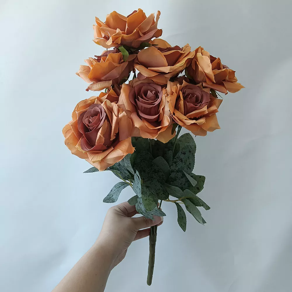 Bouquet hoa hồng lụa hoa giả