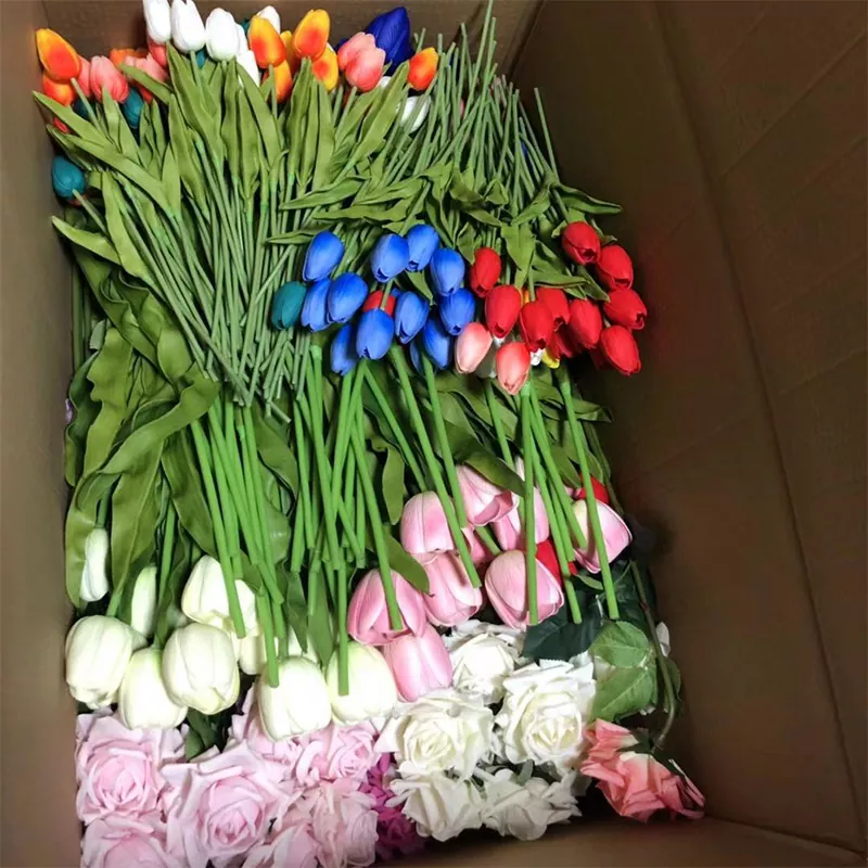 Hoa hoa tulip giả mini pu